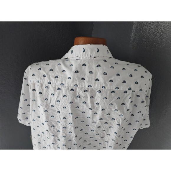Men's Goodfellow Button Up Shirt Size XL Slim Sun White Short Sleeve 100% Cotton - Picture 12 of 12